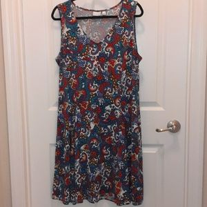 Fit and Flare Paisley Print Tank Dress